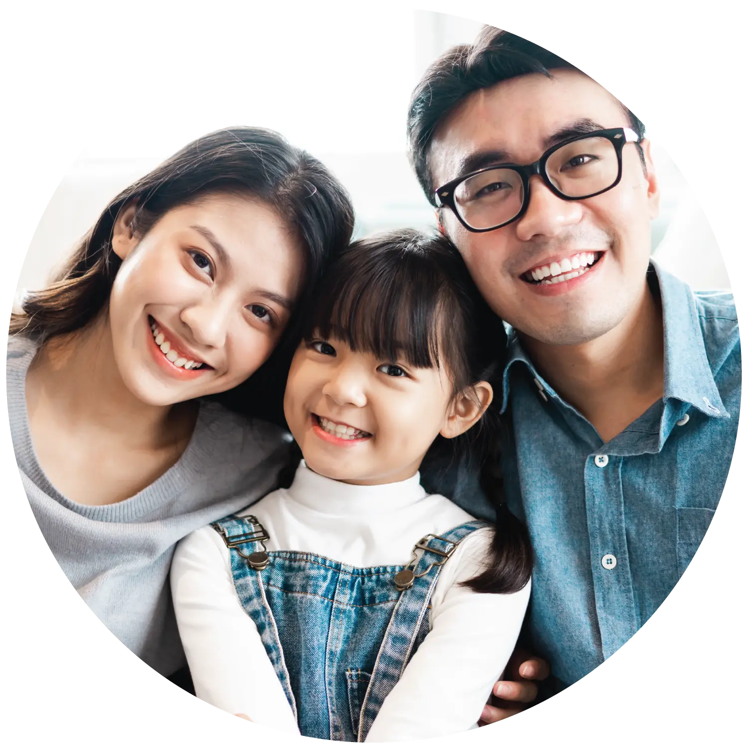 Parent and child smiling together, highlighting a strong family bond.